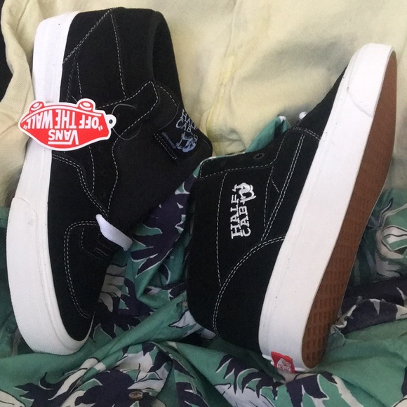 Vans Half Cab Black Suede White Women's Size 10 - Picture 2 of 2